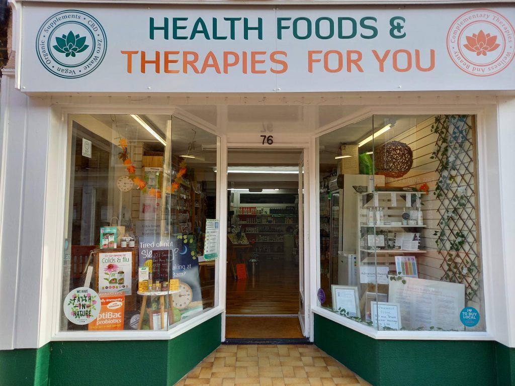 Health foods and therapies Sudbury shop front